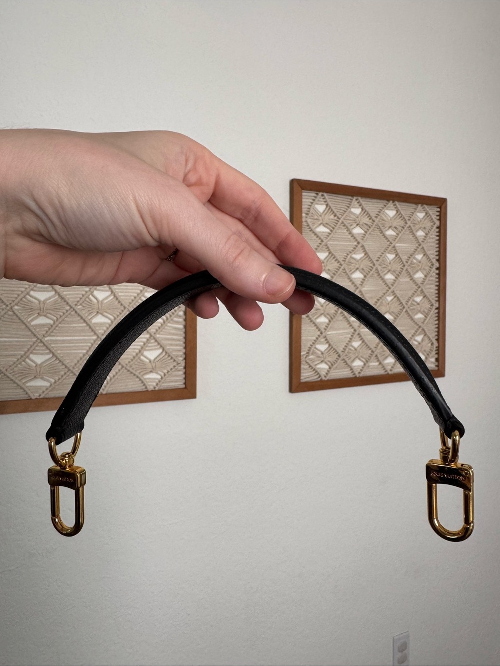 Louis Vuitton Leather Strap Handle with Gold Hardware - Black